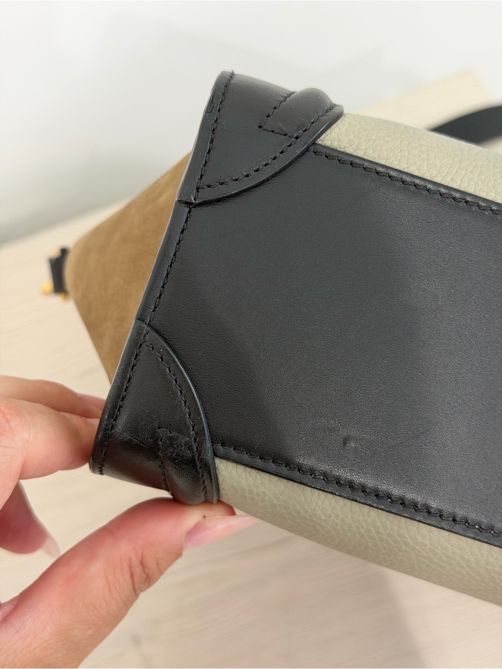Celine Nano Tricolor trifecta calfskin/suede crossbody tote - Picture 8 of 13